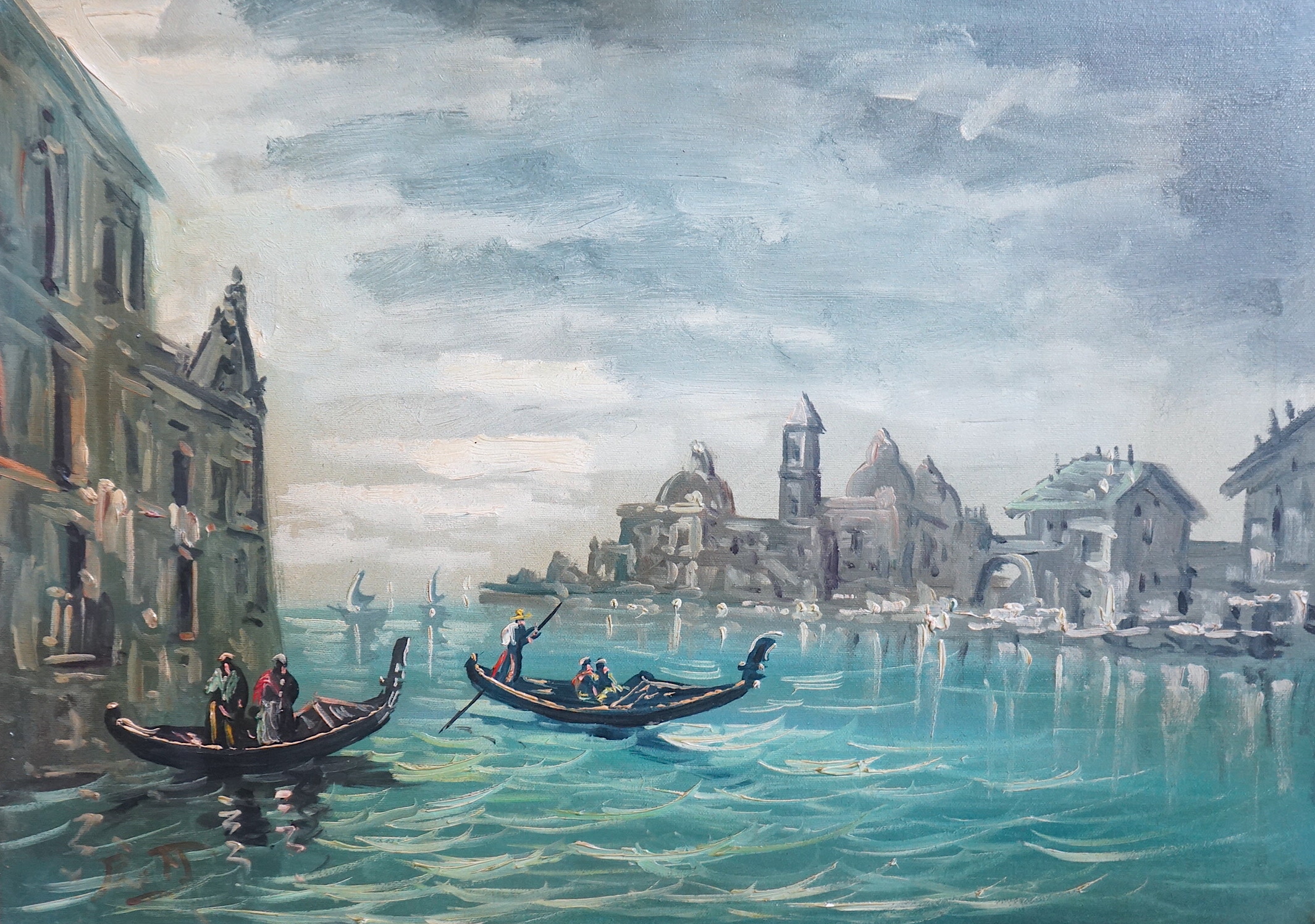 Emil Bott, oil on canvas, View of Venice, initialled, 49 x 68cm, Condition - good